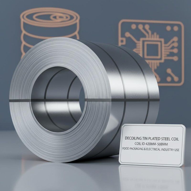 Decoiling Tin Plated Steel Coil Offering Coil Id 420mm 508mm ใช้ในอุตสาหกรรมอาหารและอุตสาหกรรมไฟฟ้า